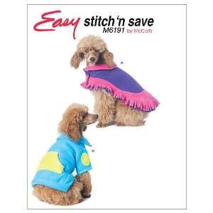  McCalls Patterns M6191 Dog Poncho and Top, All Sizes 