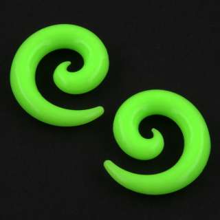   Silicone Ear Skin Neon Lime Green Stretcher Expander PLUGS Gauge