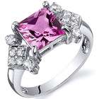   Inc. 1.50CT Princess Cut Diamond & Blue Sapphire 14K White Gold Ring