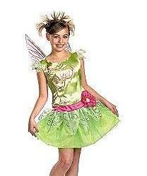 Girls Disney TINKER BELL costume Dress Up Size L 10 12 NEW Wings 