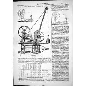  Engineering 1874 De Loriere Patent Crane Vienna Machinery 