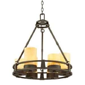  Sunset Onyx Stone 6 Light Faux Candle Chandelier