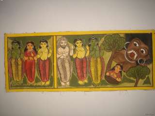 Midnapur Patachitra Folk Painting RAMA SITA EXILE 25534  