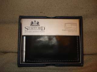Mens Black Leather wallet billfold Stafford   NIB  