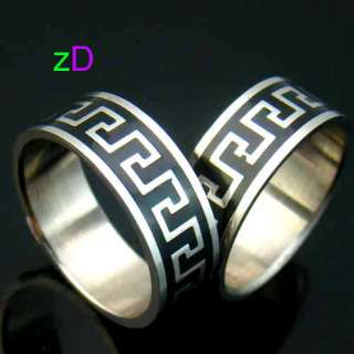   11 Mens Style Black Wide Stainless 316L Steel Ring Fashion Jewelry