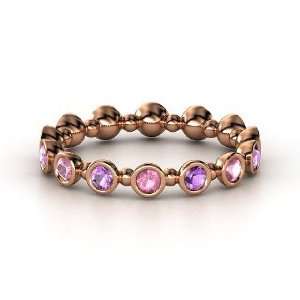 Seed & Pod Eternity Band, 14K Rose Gold Ring with Pink 