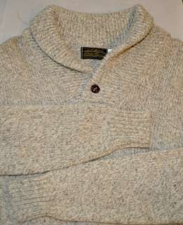   SWEATER ~ SHAWL COLLAR RAGG WOOL S Made in USA jumper/jacket  