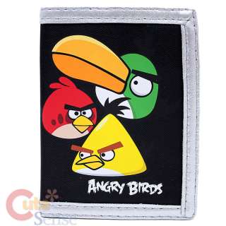 Angry Birds Kids Wallet  Trifold w/Red, Yellow, Green Bird   Rovio 