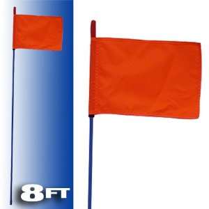  Blue Fire Stick W/orange Safety Flag   8ft Automotive