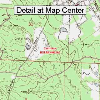 USGS Topographic Quadrangle Map   Carthage, Arkansas (Folded 
