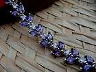   BRACELET Summer Flower Marquise PURPLE Sapphire Gem Invaluable 6.75