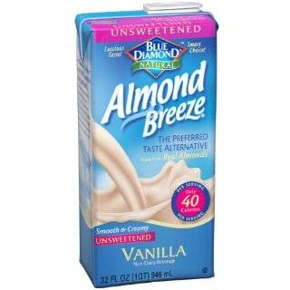 Blue Diamond Almond Breeze Milk, Unsweetened Original, 32 Ounce Boxes 