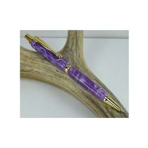  Purple Passion Acrylic Slimline Pencil Pen With a Gold 
