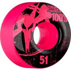   Bones 100s Original 51mm Pink Skateboard Wheels (Set of 4) Sports