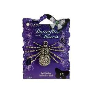  Blue Moon Silver Spider Insect Pendant 