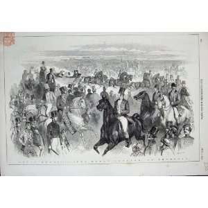  1847 Ascot Races Royal Cortege Horses Sport Old Print 