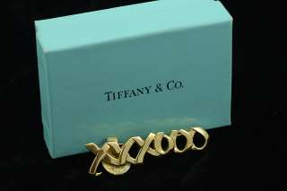 Tiffany Co Gold XXXOOO Pin 18k 750 Solid Vintage  