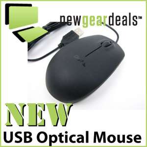 New Dell Black USB Optical Corded Mouse w/Scroll 9RRC7  