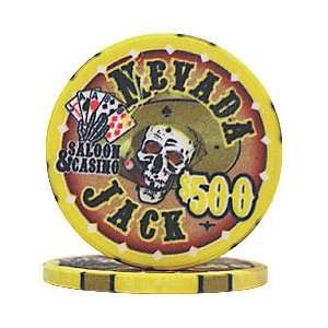  Nevada Jack Casino Quality 10 Gram Chip   Yellow   $500 