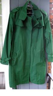 Talbots Trench Rain Coat Green Yellow Cotton PLUS NWT  