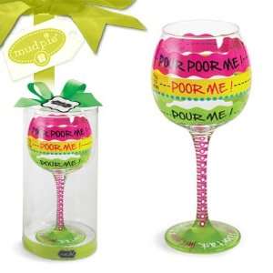  Wine Glass  Mud Pie Gifts  116261C Wine Time Glass Pour 