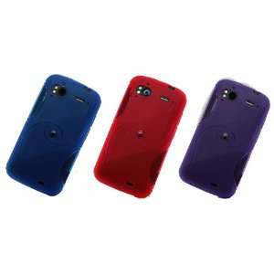  3x HTC Sensation S Line TPU Rubber Case   Blue, Purple 