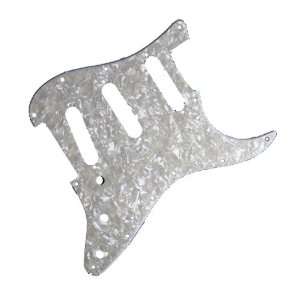   Strat Guitar Pickguard Aged White Moto 11 Hole Musical Instruments