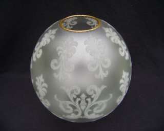 Antique Early Victorian 10 Frosted & Etched Oil Lamp Ball Shade GWTW 
