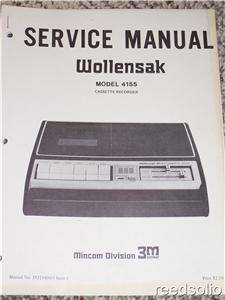 Wollensak 4155/860 Cassette Recorder Service Manual  