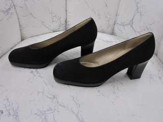 St John Knit Black Suede Shoes NWOB 8B  