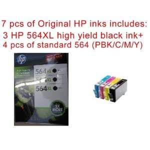 com 7 pack of New Genuine/Real/Actual/Original HP ink jet cartridges 