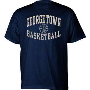  Georgetown Hoyas Navy Reversal Basketball T Shirt Sports 