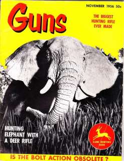 Guns Magazine Nov 1956 Vtg Antique Hunting Elephant  