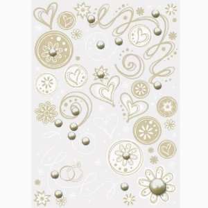    Ons and Rhinestones, Bazzill White/Gold Leaf Arts, Crafts & Sewing