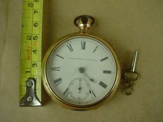 Elgin National Watch co. Antique 1877 Pocket Watch w/Wind up Key Nice 