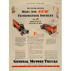  1929 Ad General Motors Trucks Haulage Problems Duty 