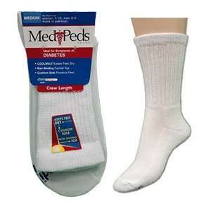  Diabetic Crew Sock, Medium   White   3 Pairs Health 
