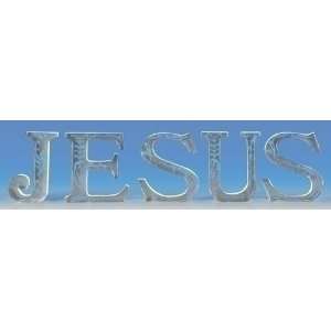  Set of 2 Icy Crystal Religious Jesus Christmas Word 5 