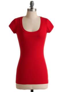   the Scoop Neck Top in Red  Mod Retro Vintage T Shirts  ModCloth