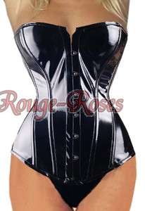 Gothic Black Gorgeous PVC Clubwear CORSET Bustier 5X  
