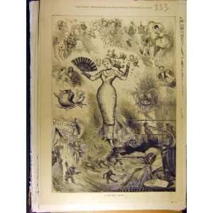   1879 Christmas Dream Lady Pixies Fairies Child Print
