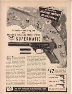   High Standard Supermatic Pistol Vintage .22 Gun Vintage 50s Ad  