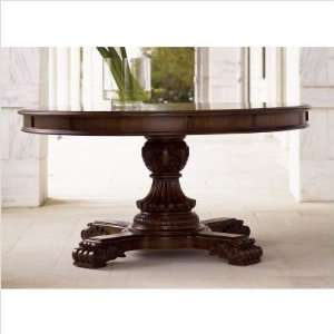   Larchmont Round Formal Dining Table in Medium Brown Finish Furniture