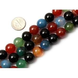  12mm round gemstone mix colour agate beads strand 15 