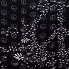 Nvie Designs Floral Peace Print Oversized Oblong Scarf   Black