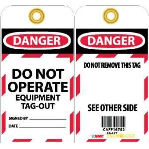 RFID TAG, DANGER DO NOT OPERATE EQUIPMENT TAG OUT, , 6X3, UNRIP VINYL 