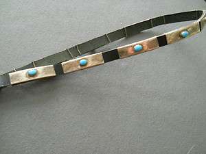 Turquoise sterling silver hatband 26 1/4  