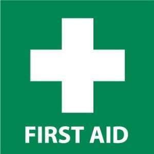 First Aid (Graphic), 4X4, Adhesive Vinyl, Labels sold in 5/Pk  