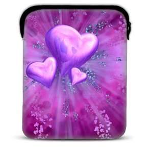  Taylorhe iPad Sleeve 1 or 2 / bag / case purple hearts 