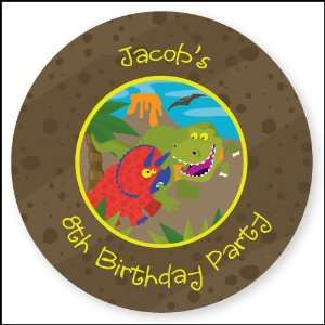  Dinosaur Birthday   24 Round Personalized Birthday Party 